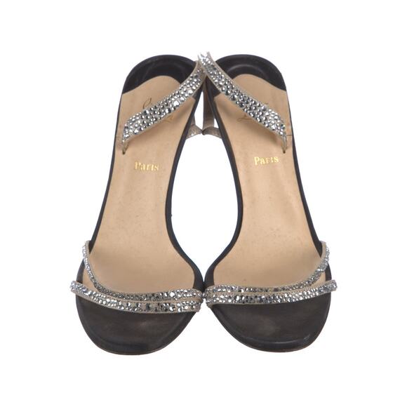 ❤️Christian Louboutin Satin Crystal Slingback Heels❤️ - Picture 3 of 5